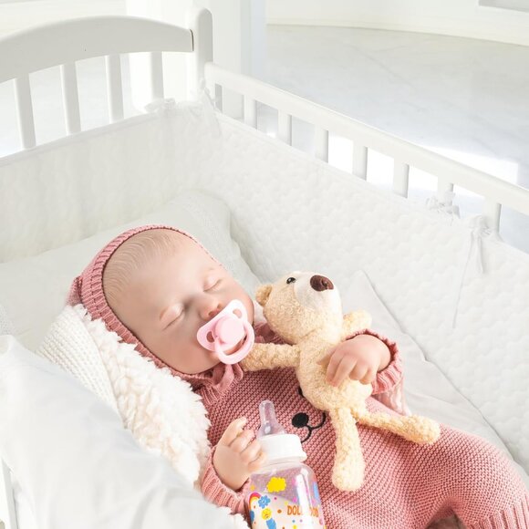 🆕18inch Full Body Silicone Vinyl Newborn Baby Poseable Limbs Rosie Knit Girl - Picture 2 of 7